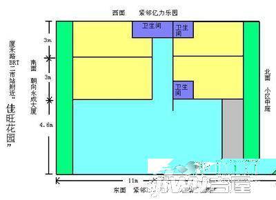 佳园公寓3室2厅1卫户型图