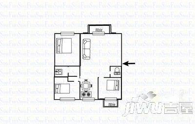 双溪公寓3室2厅2卫116㎡户型图