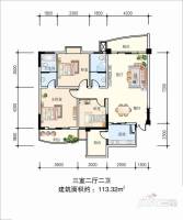 国贸广场三期3室2厅2卫户型图