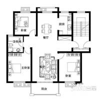 新都花园3室2厅1卫户型图