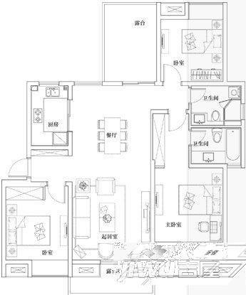 大唐世家(集美)3室2厅1卫户型图