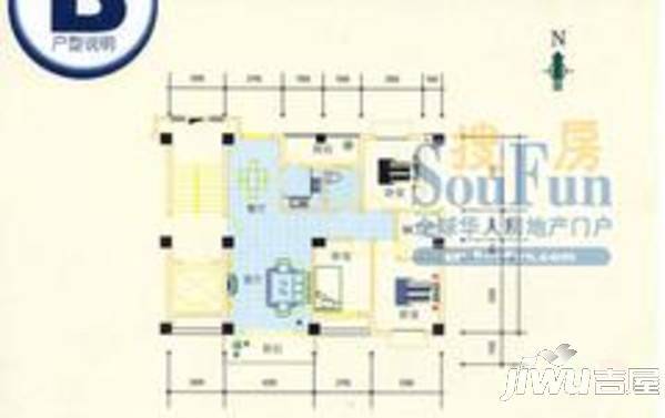 双桥明珠2室2厅1卫80㎡户型图