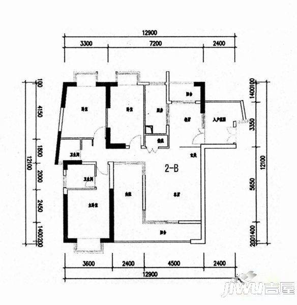 集美花园3室2厅1卫户型图