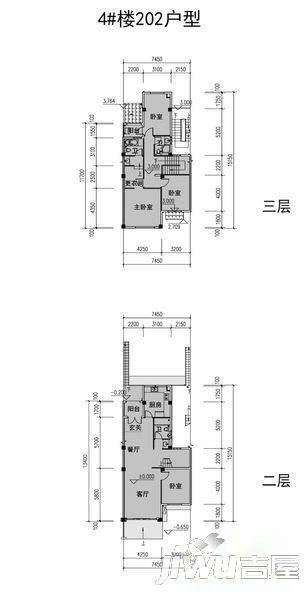 高迪墅3室2厅1卫户型图