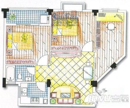 纯净生活2室2厅1卫78.2㎡户型图