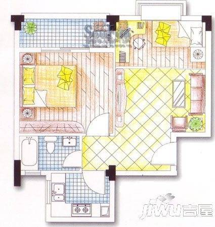 纯净生活2室2厅1卫78.2㎡户型图