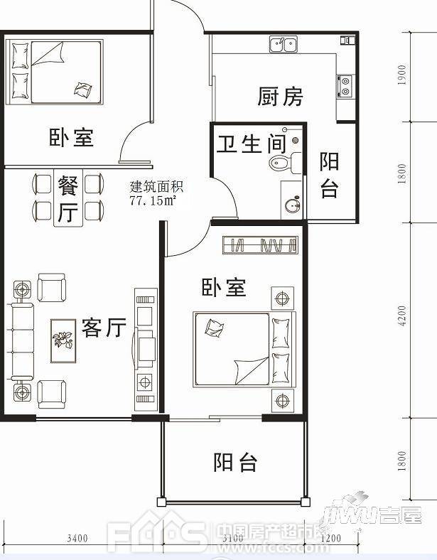 新港龙花园4室3厅2卫164㎡户型图