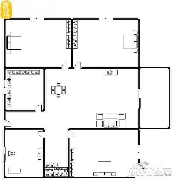 东芳花园3室2厅1卫户型图