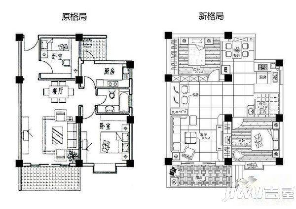 侨福城二期3室2厅1卫户型图