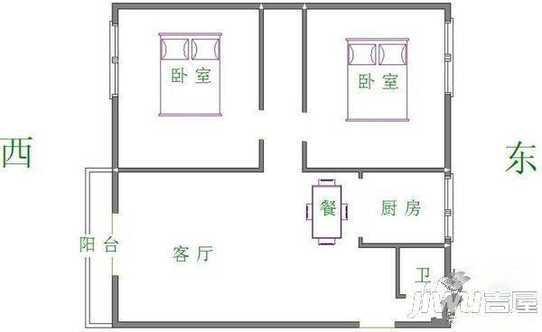 益城广场3室2厅1卫户型图