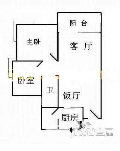 纺织路2室2厅1卫户型图