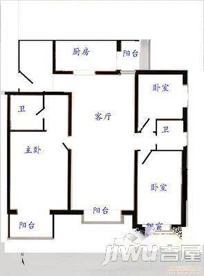 恒丰花园3室2厅1卫户型图