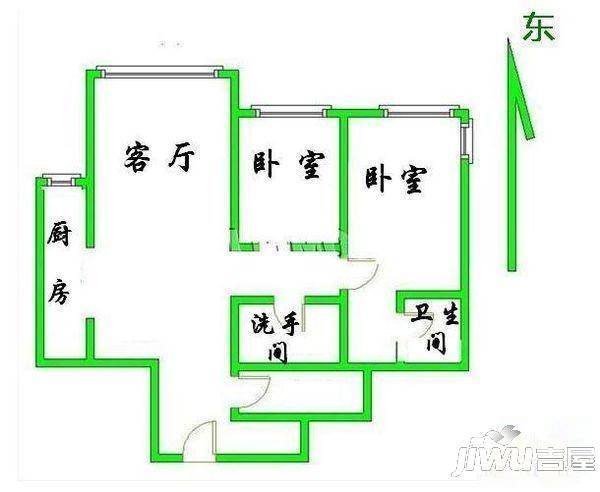 恒丰花园3室2厅1卫户型图