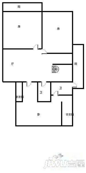 湖里大唐世家2室1厅1卫68.1㎡户型图