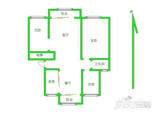 怡嘉园3室2厅1卫户型图