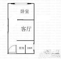 清河花园1室1厅1卫户型图