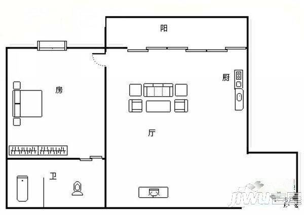家家景园3室2厅1卫户型图