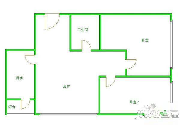 新景花园3室2厅2卫户型图