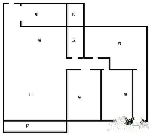 红霞金钻3室2厅1卫户型图