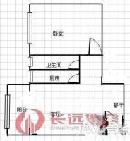 华林东盛花园1室1厅1卫57㎡户型图