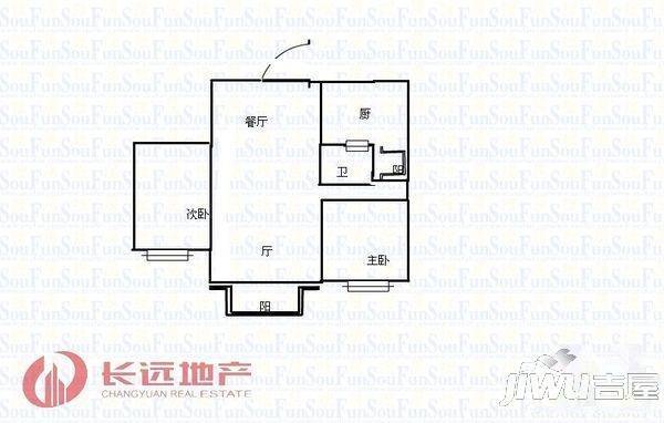 瑞景生活广场2室2厅1卫户型图