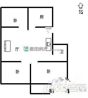 文兴东一里3室2厅1卫户型图