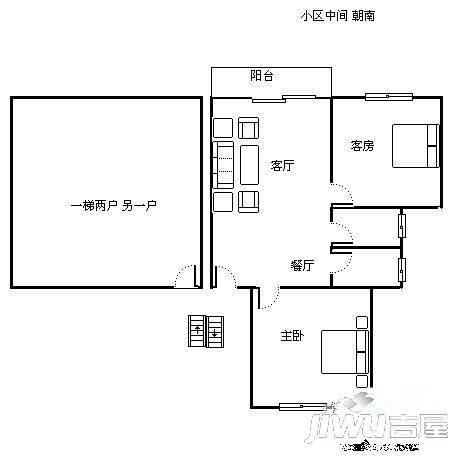 樱花山庄3室2厅1卫户型图