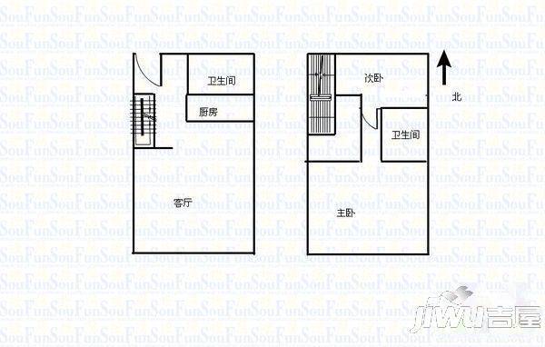 官邸大厦3室2厅1卫户型图