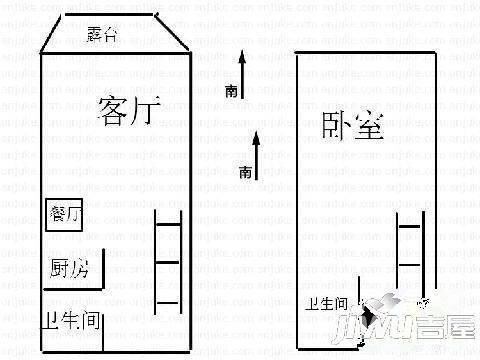 官邸大厦3室2厅1卫户型图