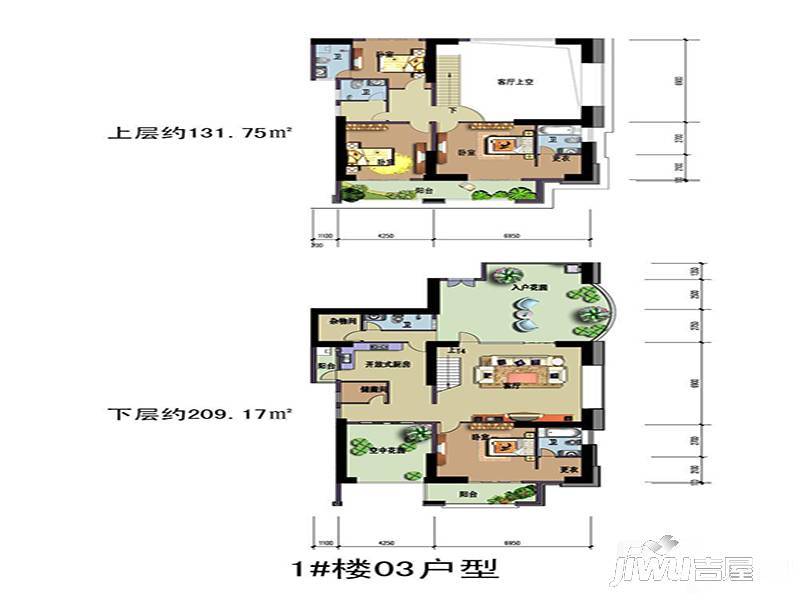 皇家御城4室2厅5卫342.3㎡户型图