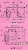 金晖广场1室1厅1卫53.7㎡户型图