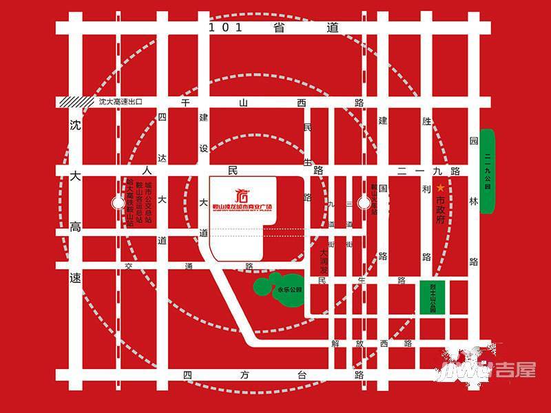 鞍山港龙城市商业广场位置交通图2