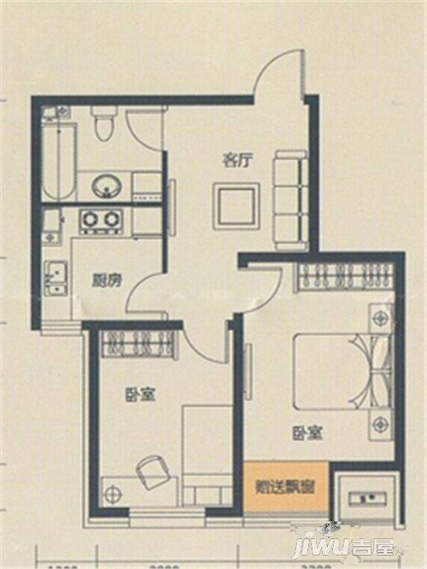 保利四方3室2厅2卫103.8㎡户型图