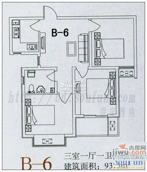 中央峰景0室0厅1卫94㎡户型图