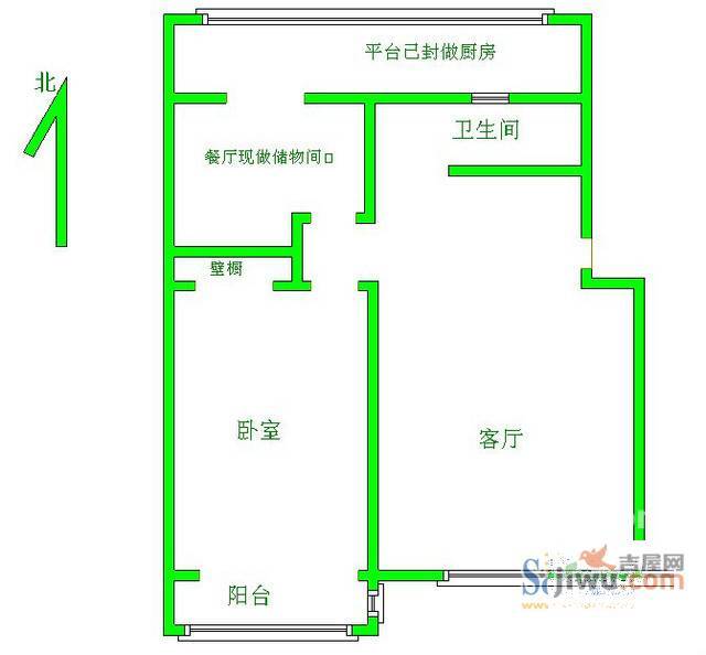 西苑南区2室1厅1卫户型图