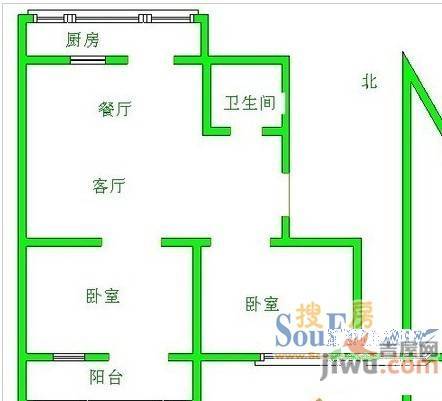 西苑南区2室1厅1卫户型图