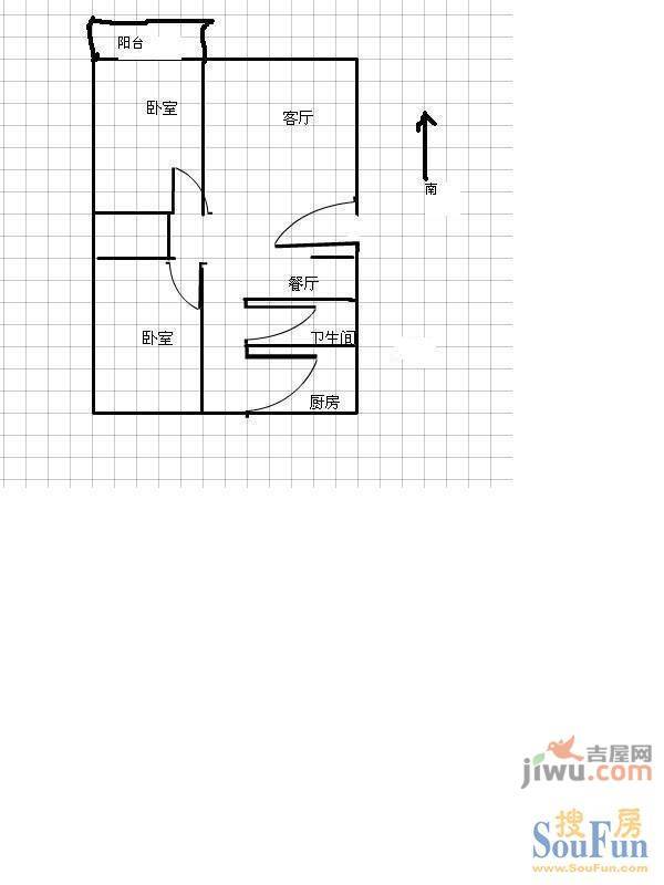 西苑南区2室1厅1卫户型图