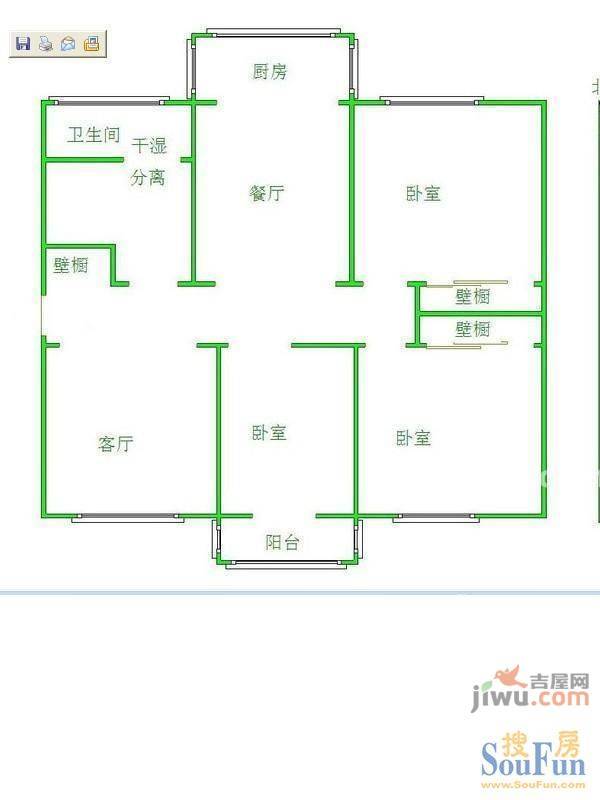 西苑南区2室1厅1卫户型图