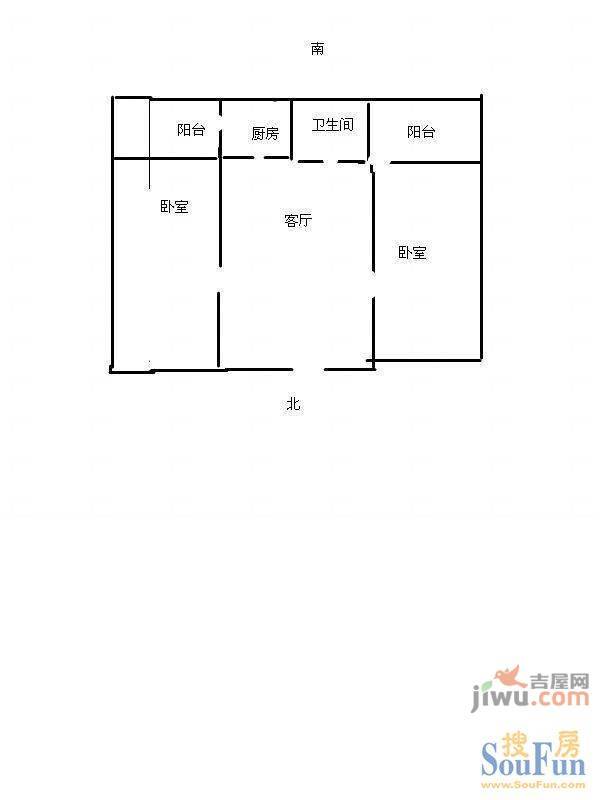 西苑南区2室1厅1卫户型图