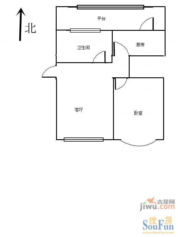 西苑南区2室1厅1卫户型图