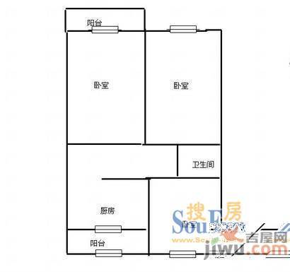 农机小区2室1厅1卫户型图