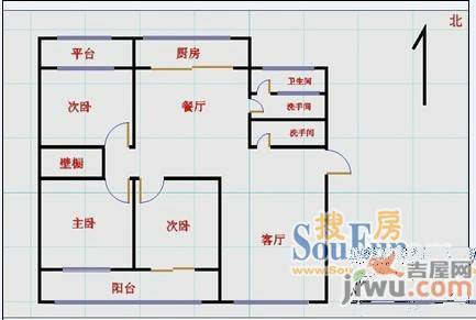 欣园小区3室2厅1卫户型图