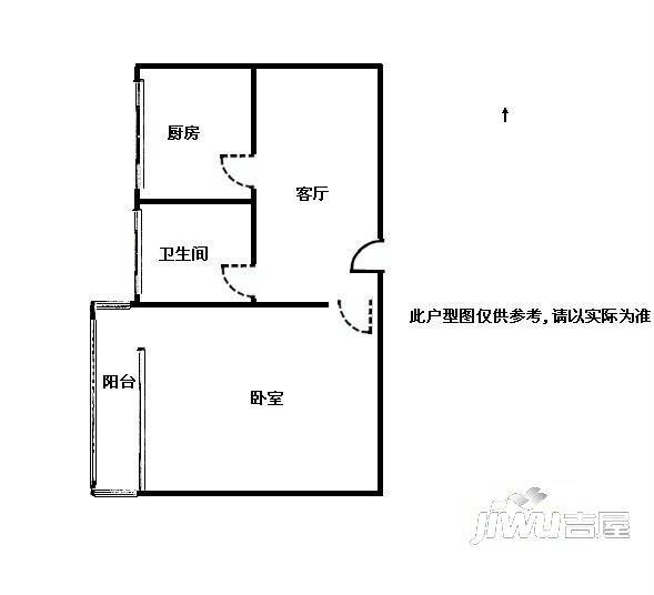 基泰小区2室1厅1卫户型图