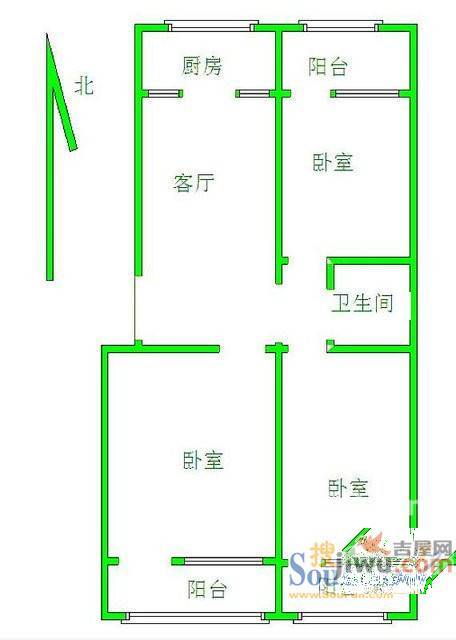 冠城园2室0厅0卫户型图