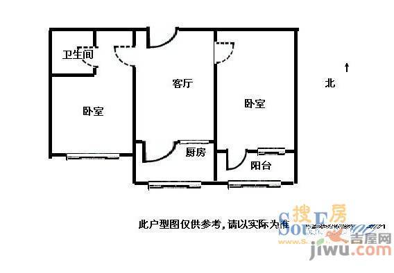 冠城园2室0厅0卫户型图