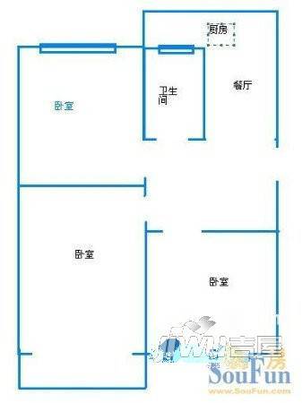 汇源小区3室1厅1卫户型图