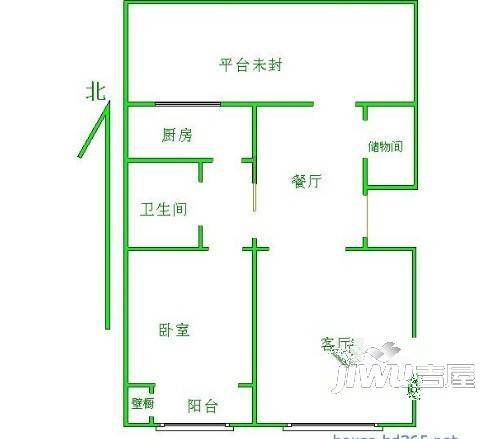 海怡佳苑1室1厅1卫户型图