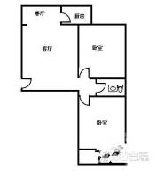 田野小区2室2厅1卫户型图