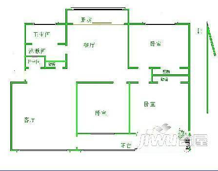 幸福园小区2室2厅1卫户型图