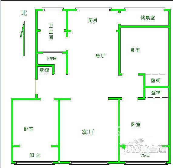 欣馨小区3室2厅1卫户型图